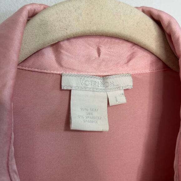 Votre Nom Silk Light Pink Button Down Long Sleeve Blouse Women’s Size Large - Picture 2 of 6